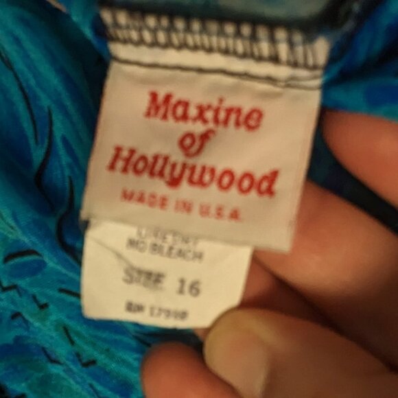 Vintage Maxine of Hollywood Tropical Swimsuit Floral Modest Dress Skirt Side Tie - Picture 6 of 9